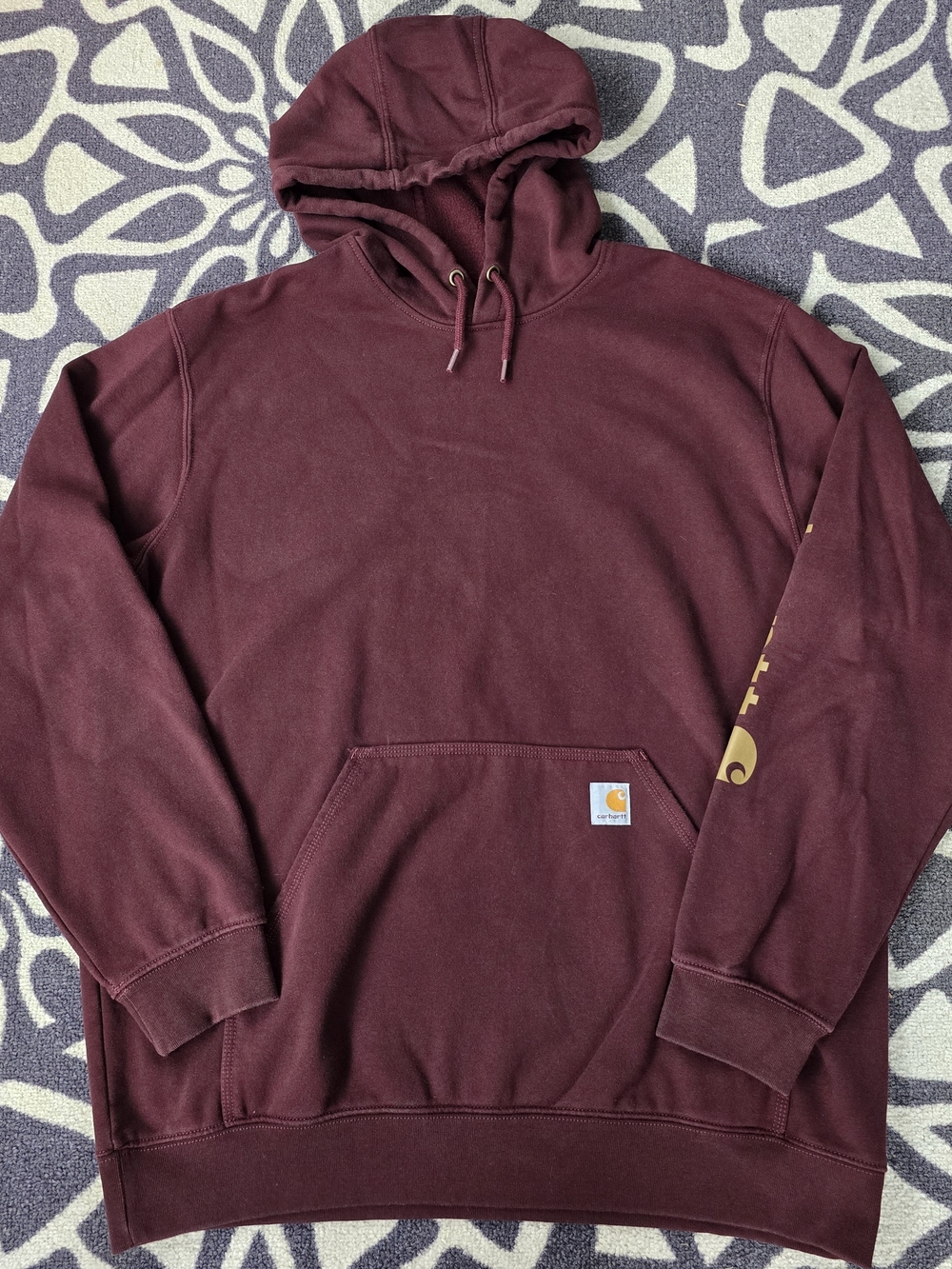 Carhartt Burgundy Pullover Hooded Sweatshirt 2XL XXL